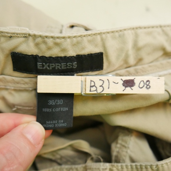 Express Mens Sz 38x28 Beige Cargo Pants Commuter - Picture 4 of 4
